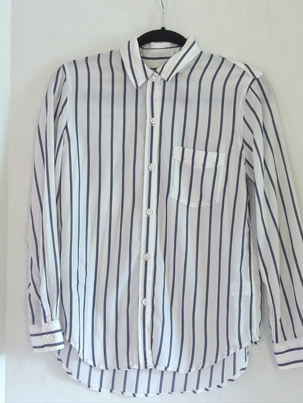 Rails White With Blue Stripes Long Sleeve Button-up Shirt Size XS